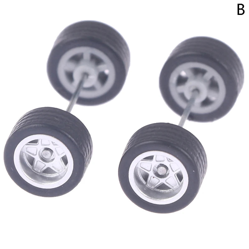 1/64 Wheels For Hotwheels With Rubber Tire Model Model Car Modified Parts Toys Power RefitCar Model