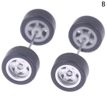1/64 Wheels For Hotwheels With Rubber Tire Model Model Car Modified Parts Toys Power RefitCar Model
