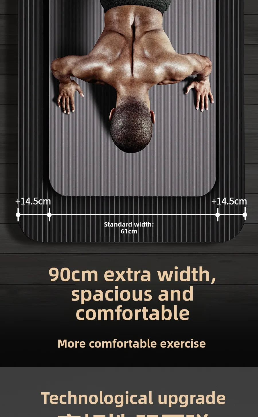 Men's Yoga Mat 20mm Thiened Lengthened And Widened Non-Slip Fitn Exercise Equipment Pure Color Nbr Material Yoga Pad