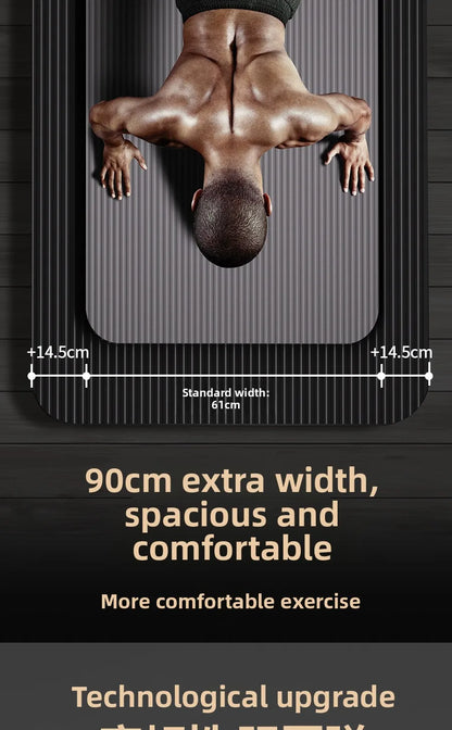 Men's Yoga Mat 20mm Thiened Lengthened And Widened Non-Slip Fitn Exercise Equipment Pure Color Nbr Material Yoga Pad