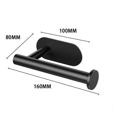 Adhesive Toilet Roll Paper Holder Organizer Wall Mount Storage Stand Kitchen Bathroom No Drill Tissue Towel Dispenser Stainless