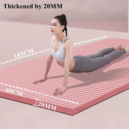 183×60cm Thick Yoga Mat Anti-skid Sports Fitness Mat 20MM Comfort Foam Yoga Matt for Exercise Yoga and Pilates Gymnastics Mat