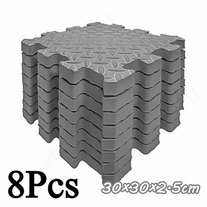 8-Piece Interlocking Gym Mat 2.5cm Thick Non-slip Shock-absorbing Washable Yoga Mat Suitable for Gyms Living Rooms Garages Etc