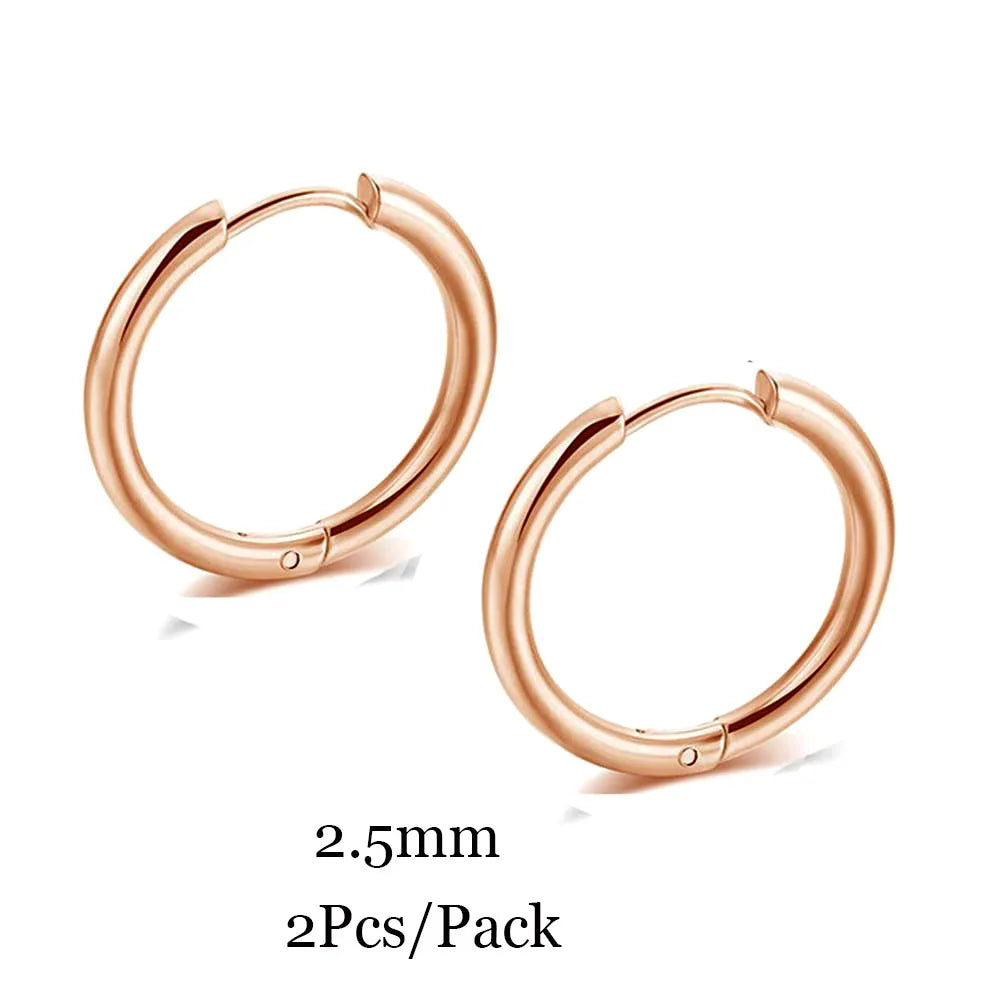 2023 New Simple Stainless Steel Small Huggie Hoop Earrings for Women Men Cartilage Ear Piercing Jewelry Pendientes Hombre Mujer