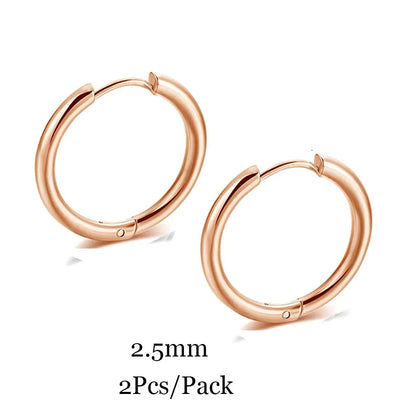 2023 New Simple Stainless Steel Small Huggie Hoop Earrings for Women Men Cartilage Ear Piercing Jewelry Pendientes Hombre Mujer