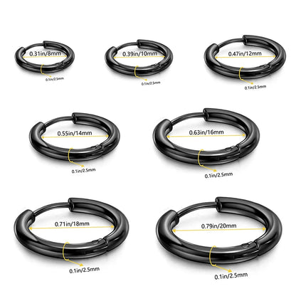 1PCS 2024 New Simple Stainless Steel Small Hoop Earrings for Women Men Cartilage Ear Piercing Jewelry Pendientes Hombre Mujer